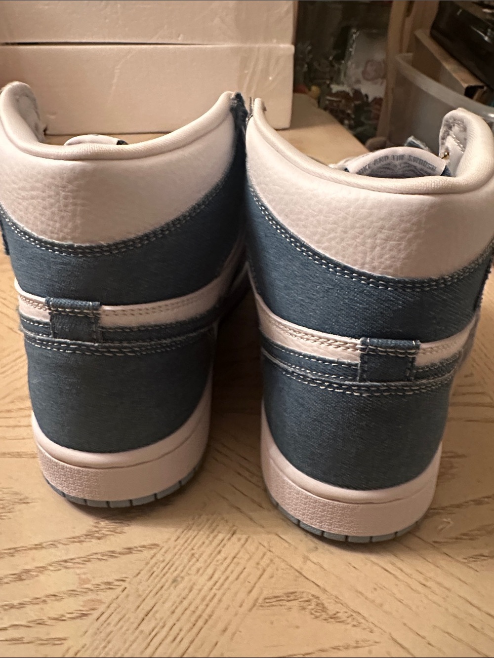 Nike Air High-Top Sneakers in Teal and White - Picture 5 of 8